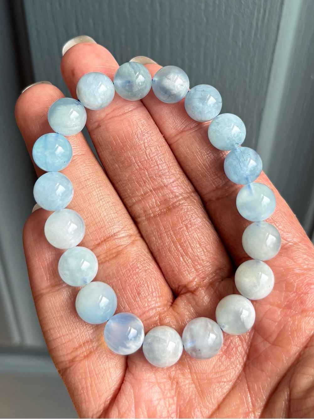 Aquamarine Crystal Bracelet 10.5mm